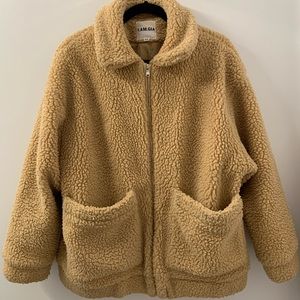 I AM GIA Pixie Teddy Coat, XXS, tan
